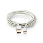 USB C to USB male laad en data kabel